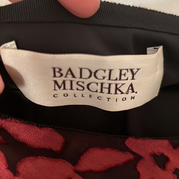 BadgkeyMishka one shoulder burgundy evening maxi dress with floral pattern. - Picture 10 of 11